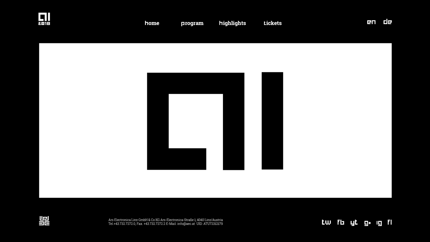 Web de Ars Electronica 2018, intro.